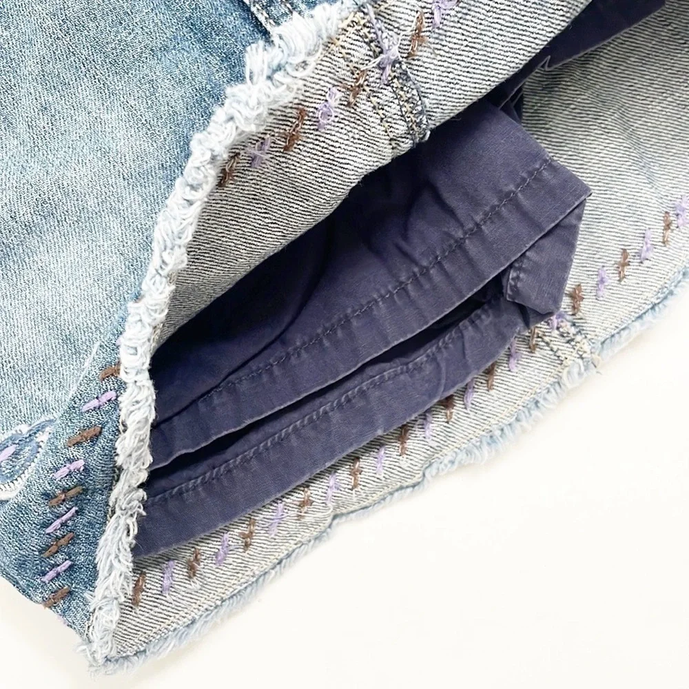 Gymboree toddler girls floral denim skort